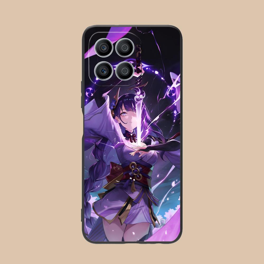 Game GI Raiden Shogun Matte TPU Mobile Phone Case for Honor 90 80 70 60 50 30 20 10 9 8 7 Pro S SE Lite 5G Printing Cover