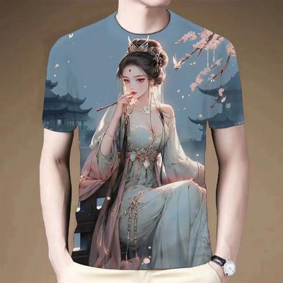 Hot In the Summer of 2024 China-Chic New 3D Printing Short Sleeve Popular Entrepreneurship Men's and Women's T-shirts