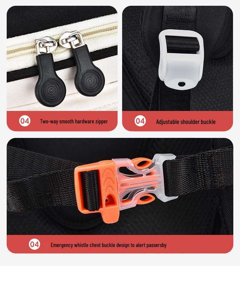 Panda Huahua Kids' Backpack - Large Capacity Spine Protection, Load Reduction, Double Shoulder for Grades 3-6