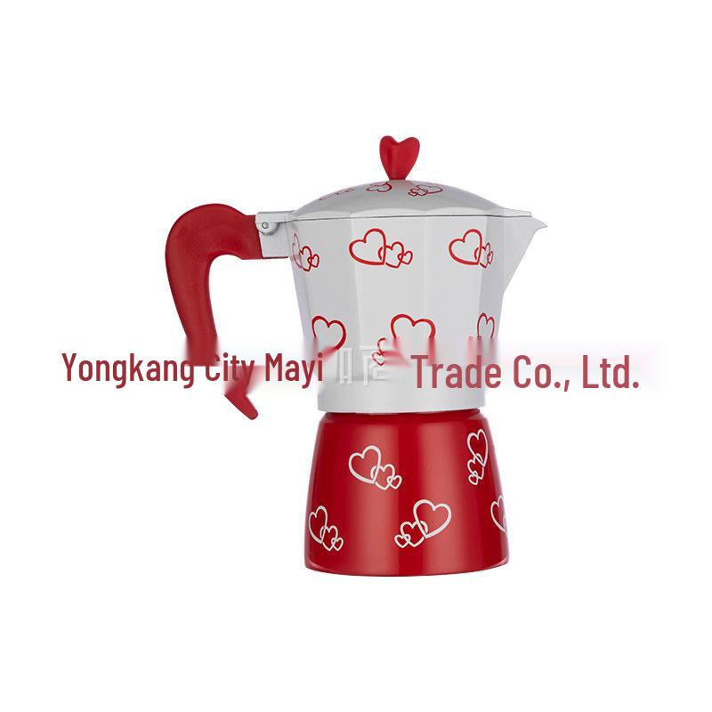 

Mayika Heart-Shaped Italian Mocha Aluminum Coffee Drip Pot 3 Cups 150ml