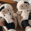Nuevas pantuflas de felpa cálidas de vaca de dibujos animados neutrales de invierno para parejas, pantuflas de casa antideslizantes para interior para hombres y mujeres, algodón sh para el hogar