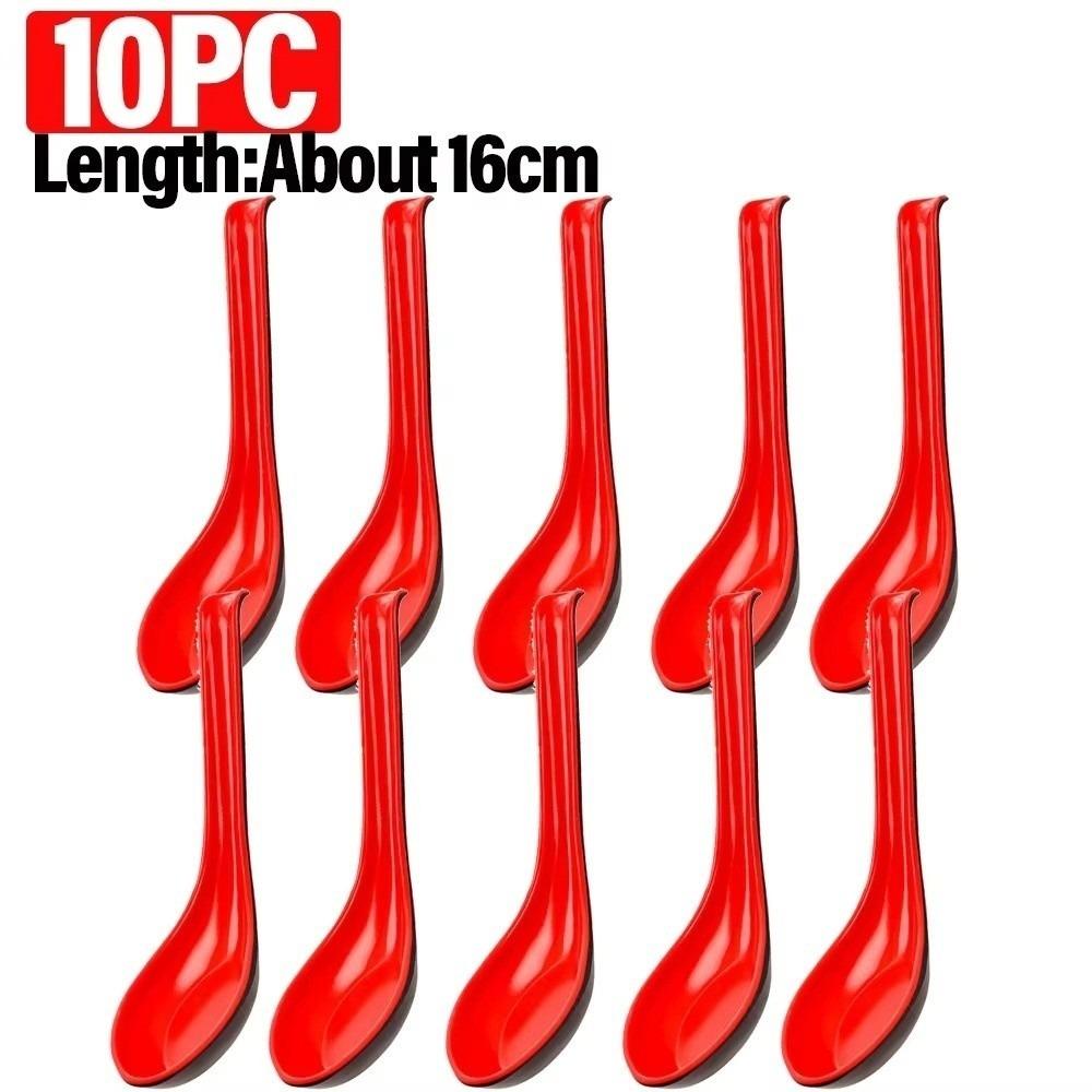 1/5/10pcs Drop-resistant Soup Spoon Bicolor Rice Spoons Japanese Style Long Handle Spoon Bar