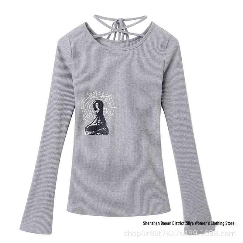 American Style Slimming Velvet Long Sleeve Top