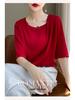 Women's Short Sleeve Satin Top - High-End Summer T-Shirt