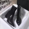 Vintage Thick Heel Women Ankle Boots Fashion Patent Leather Pointed Toe Short Booties Wedding Party Autumn Winter Shoes