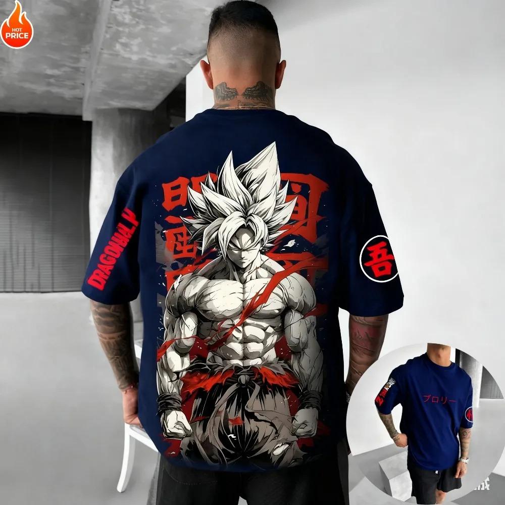2026 New Summer Dragon Ball 40th Anniversary Son Goku 100%Cotton Anime Printed T-shirt Extra Size Casual Streetwear Unisex Y2k