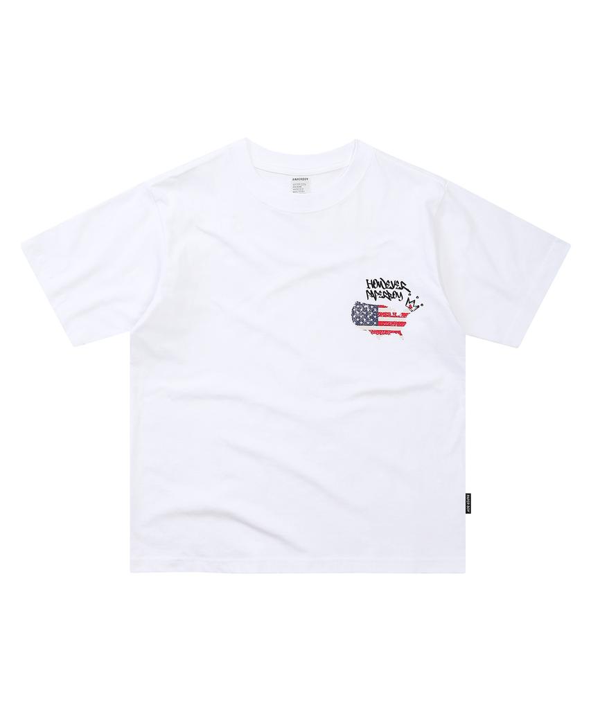 PAPERBOY Usa Vintage Short Sleeve T-Shirt - Black