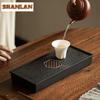 400ml Antique Ebony Porcelain Stone Small Tea Tray Rectangular Water Storage Dry Brew Table Tea Tray Tea Board Tea Ceremony