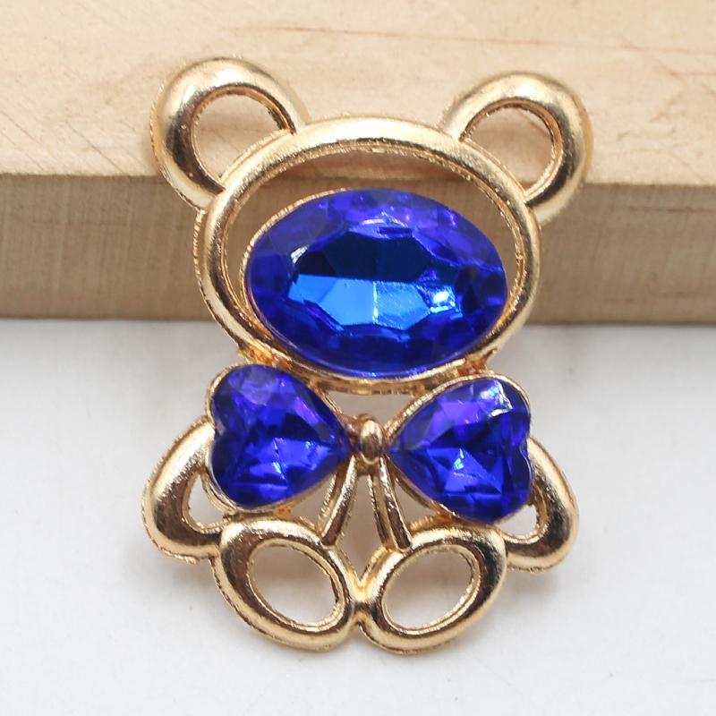 10pcs25 * 30MM Fashionable And Cute Alloy Teddy Bear DIY Accessories Hair Accessories Cartoon Phone Case Hole Shoe Accessories