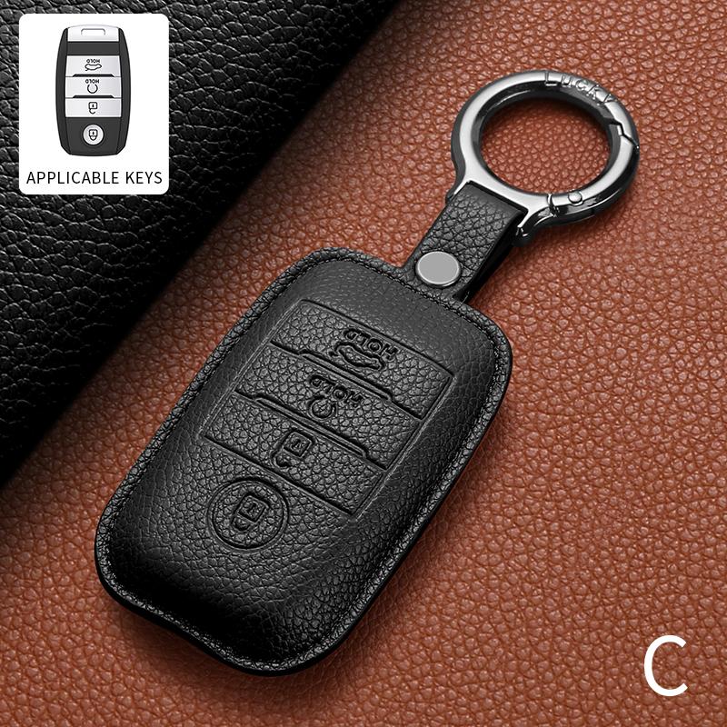 2 3 Buttons Leather Car Key Case Cover For Kia K2 K3 K4 K5 Rio Picanto K2 Soul Sorento Ski Sedona Optima Sportage Cerato