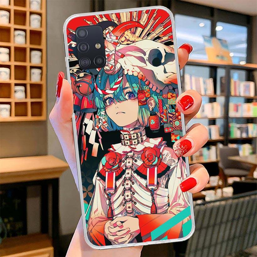 Japanese Style Anime Girl Cover Phone Case For Samsung Galaxy A12 A22 A32 A52 A72 A02S Phone Case Note 20 Ultra 10 S10 Plus A51