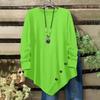Women's Color Casual Top With Irregular Hem And Button Decoration
