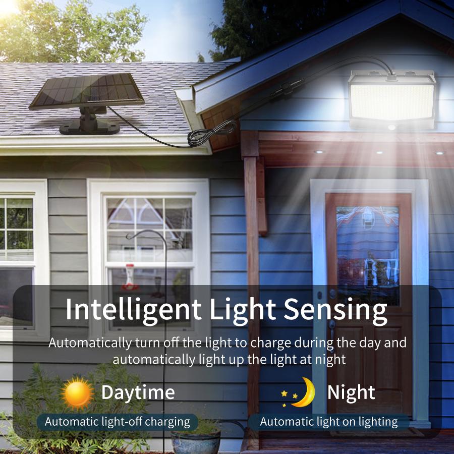 468LED Split Solar Lamp 3 Lighting Mode Outdoor Decoration Sunlight Wall Light PIR Motion Sensor Waterproof Yard Garden Lighting
