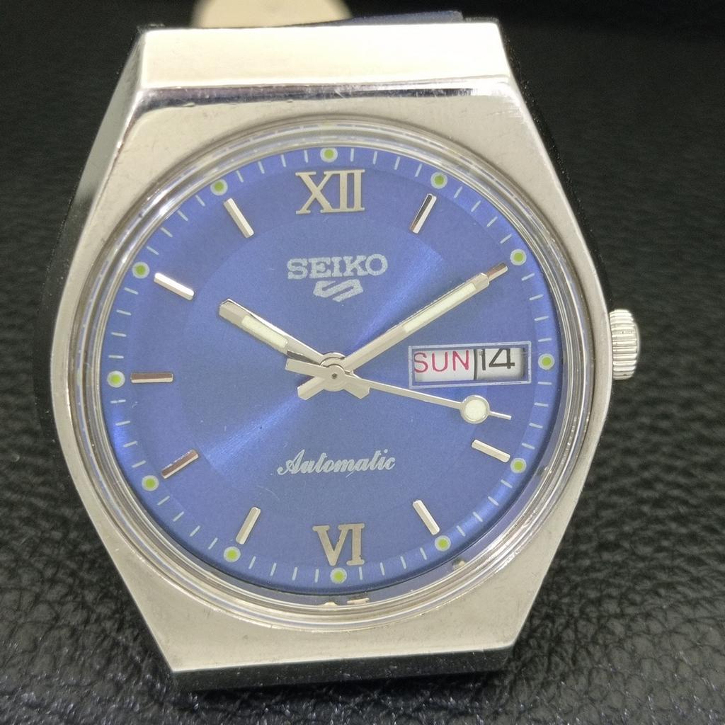 VINTAGE SEIKO 5 AUTOMATIC 6309A JAPAN MENS BLUE COLOR DIAL WATCH a500807-5 R154-a500807