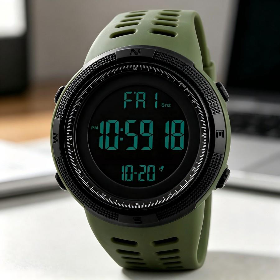 Men's Sports Watches Military Electronic Watch Outdoor Multifunction LED Digital Wristwatch Clock for Man Kids Boy Student Teen