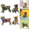 Nordic Painting Graffiti French   Creative Resin Crafts Animal Dog Figurines Sculpture Home Wine Cabinet Office Decor