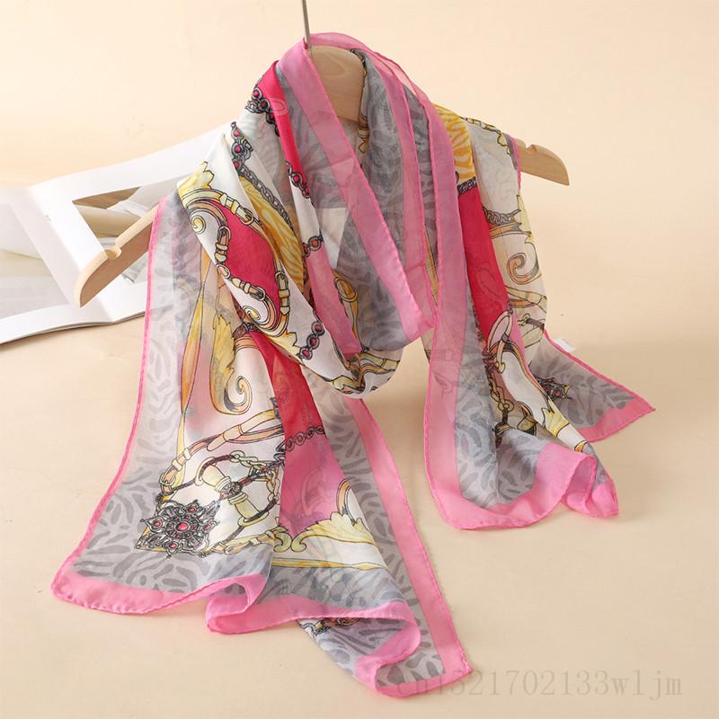 New Fashion Spring/Summer Women Print Headband Beach Chiffon Scarf Shawls Female Long Wraps Panama Beach Sunscreen Hijab for daily use