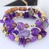 Bohemian Charm Beads Wrap Bracelets,Vintage Crystal, Turquoise, And Agate Beaded Multi-Layered Bracelet/Bangle