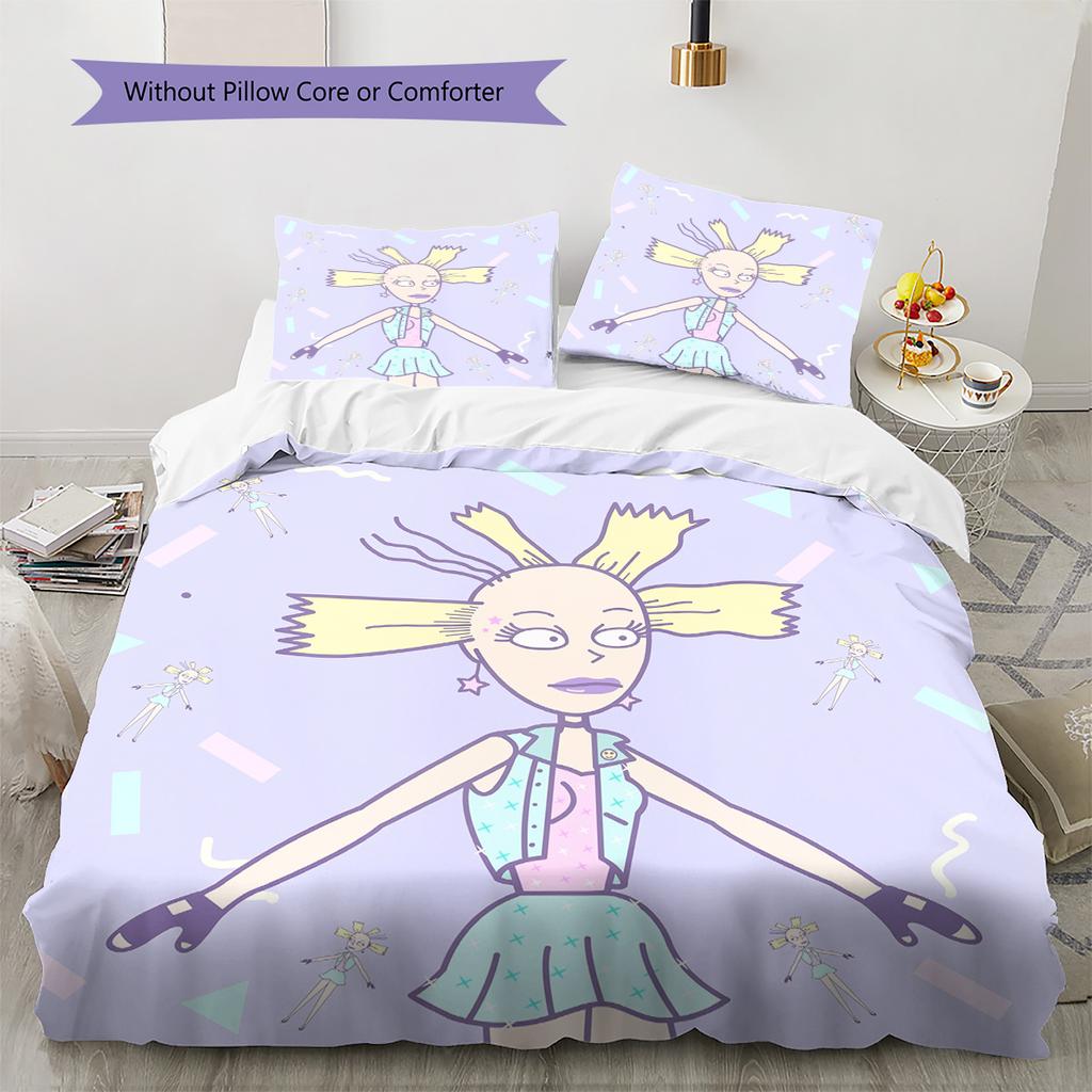 Rugrats  Pattern Bedding Quilt Set  Home Decoration  Gift (1 * Duvet Cover + 2 * Pillowcase  Without Core)