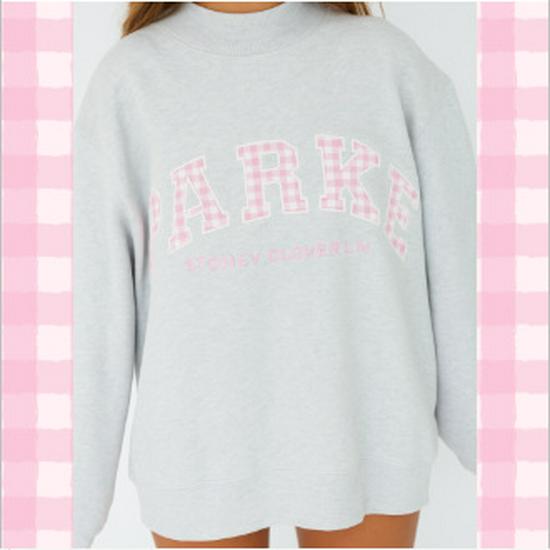 205 Embroidered Logo Hooded Sweatshirt, Long Sleeve Loose Fit with Pocket L светло-серый