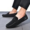 Fashion Leather Handmade Mens Loafers Moccasins Slip on Men's Flats Male Walking Shoes Summer Men Casual Shoes  Fashion Men Dress Shoes