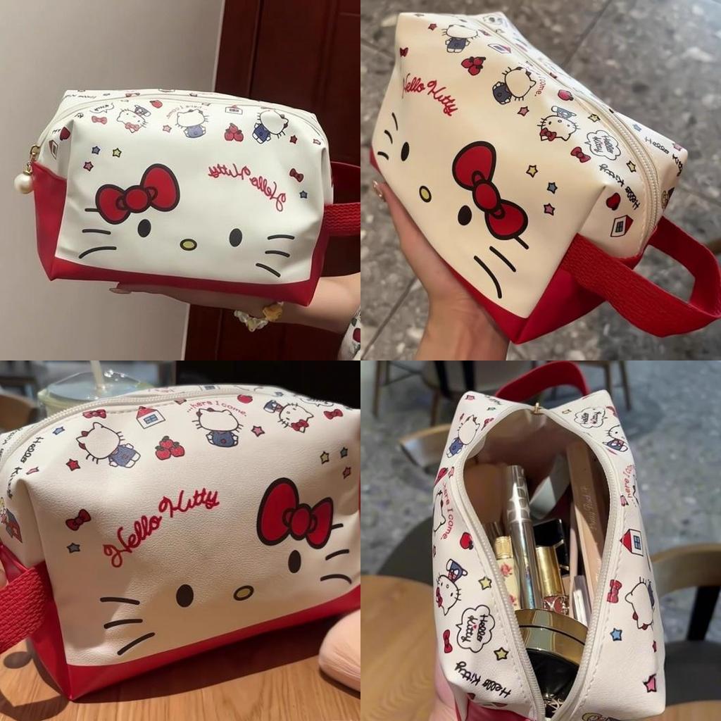 Trousse de Maquillage Hello Kitty Pour Filles Grande Capacité Organisateur de Toilette de Voyage Matériau PU Imperméable