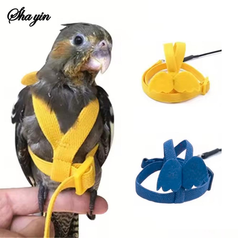 Adjustable Parrot Bird Harness Leash Set Anti-bite Training Harness Parrots Outdoor Flying Rope Cockatiel Small Birds Supplies