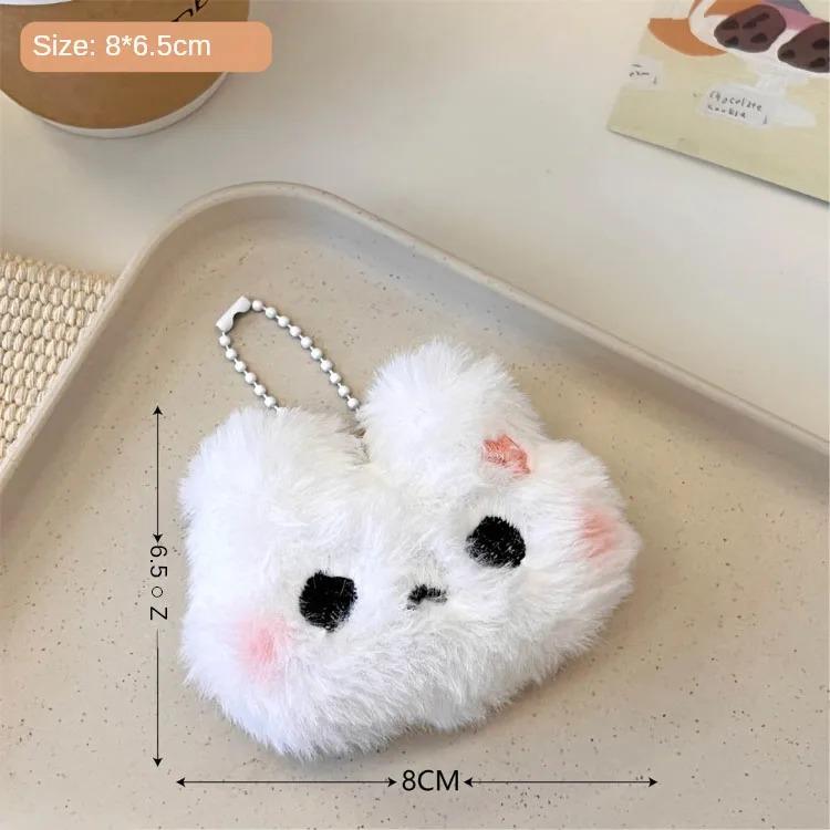 Cute Plush Bunny Teddy Bear Crying and Angry Expression Pendant Student Backpack Decoration Accessories Super Cute Keychain