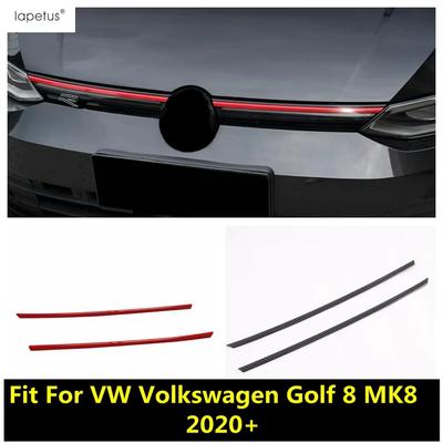 Bandeau de calandre avant centrale en maille décorative pour VW Volkswagen Golf 8 MK8 - 2025 Rouge / Fibre de Carbone Accessoires