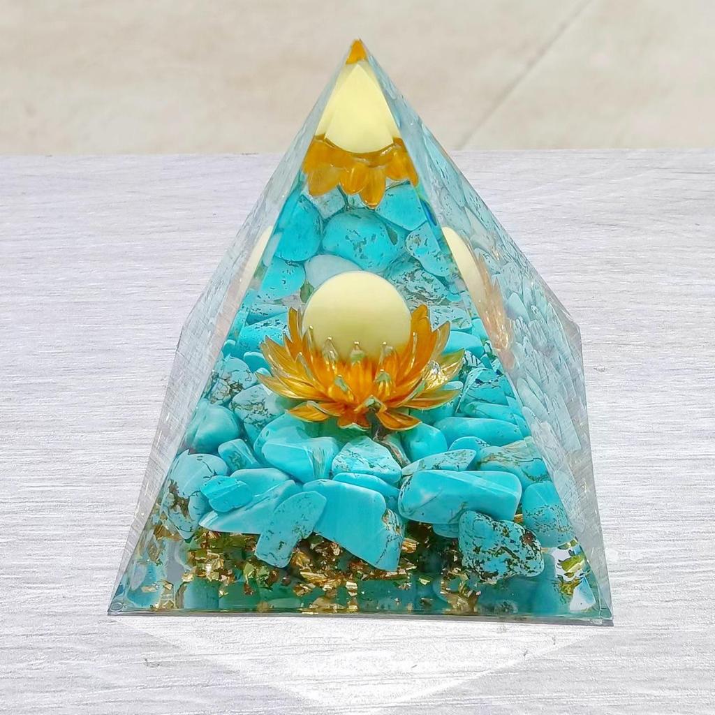 Crystal Stone Pyramid Resin Decor: Home, Office, Car Ornaments