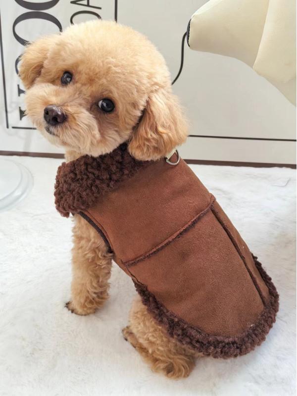 Autumn/Winter Warm Cotton Vest for Small Dogs - Teddy, Bichon, Pomeranian - Leash Hole Included