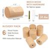 6Pcs Natural Wood Wall Mounted Hook Handmade Smooth Surfaces Hook Load Sturdy Home Organization
