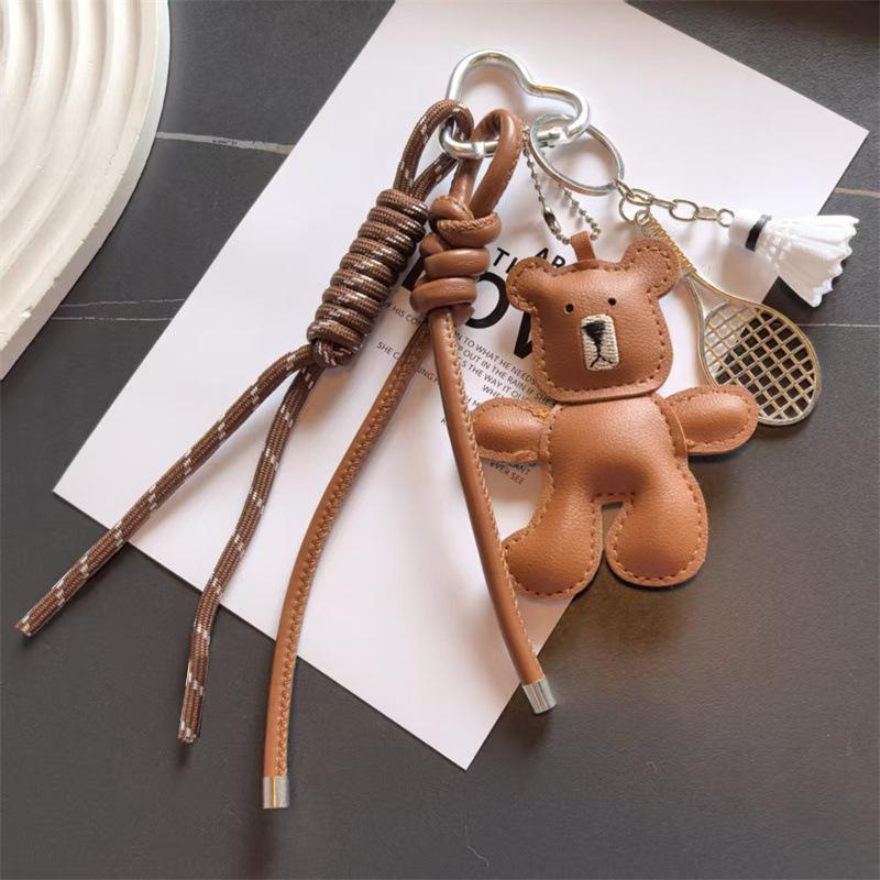 Yogodlns Mini Backpack Hanging Cute Faux Leather Bear Handbag Pendant Bag Pendant Bags Accessories