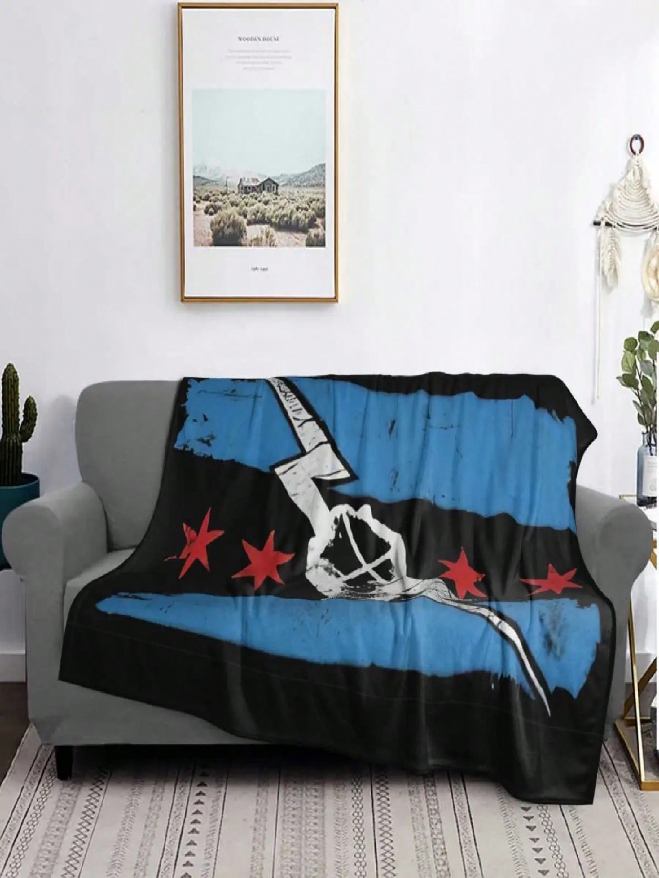 

CM Punk WWE 2023 Blankets Soft Warm Flannel Throw Blanket Plush For Bed Living Room Picnic Travel Home Sofa 75X95CM сірий колір