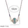 Bohemian Ethnic Style 18K Gold Plated Pendant Necklace with Colorful Gemstones - Handmade Vintage Multicolor Jewelry