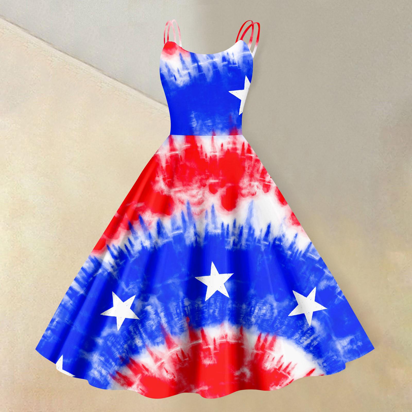 

Женская повседневная мода День независимости принт сексуальная юбка с открытыми плечами панк ретро L