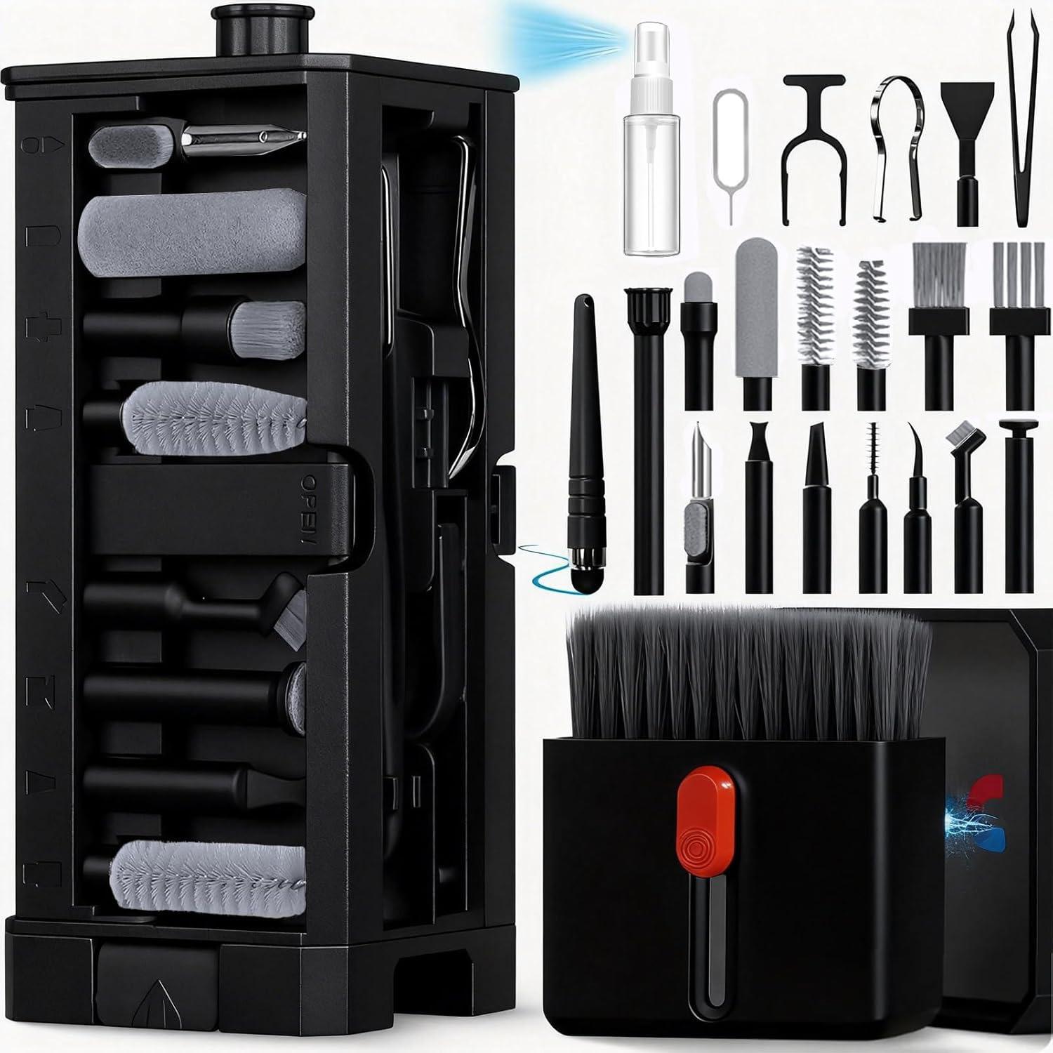 

32 in 1 Cell Phone Cleaning Kit with Charging Port Cleaner,SIM Tool,Keyboard Brush,Speaker Brush,Electronic Cleaning kit for iPhone,AirPods,Earbud чёрный