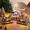 Creative Christmas Glowing Octave Box Rotating Christmas Lights Children Music Box Resin Luminous House Christmas Village