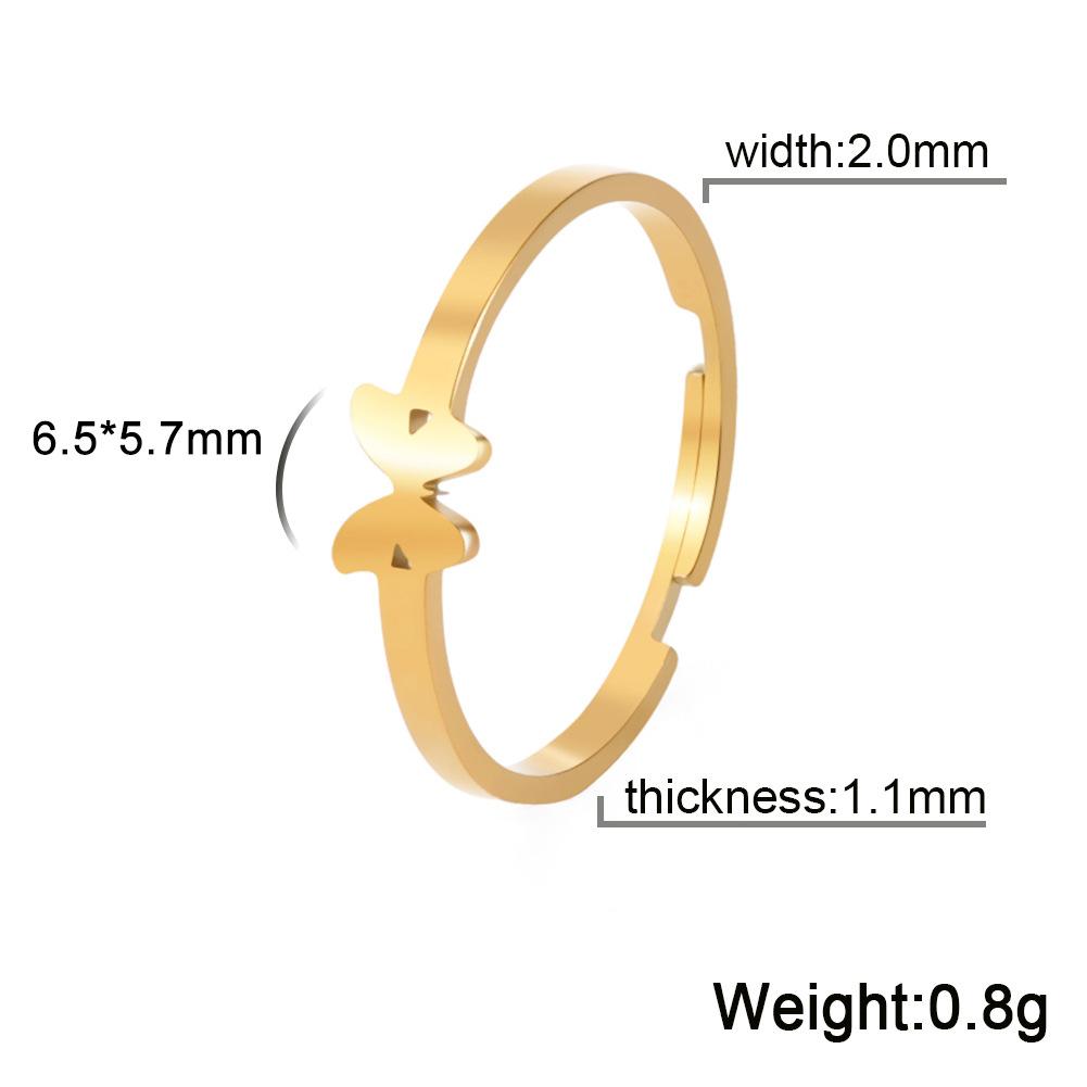 Hohl gearbeitete Schmetterlings-Partnerringe aus Edelstahl für Damen Geschenk Dating-Schmuck Damen Herren Valentinstagsring Geburtstagsgeschenk