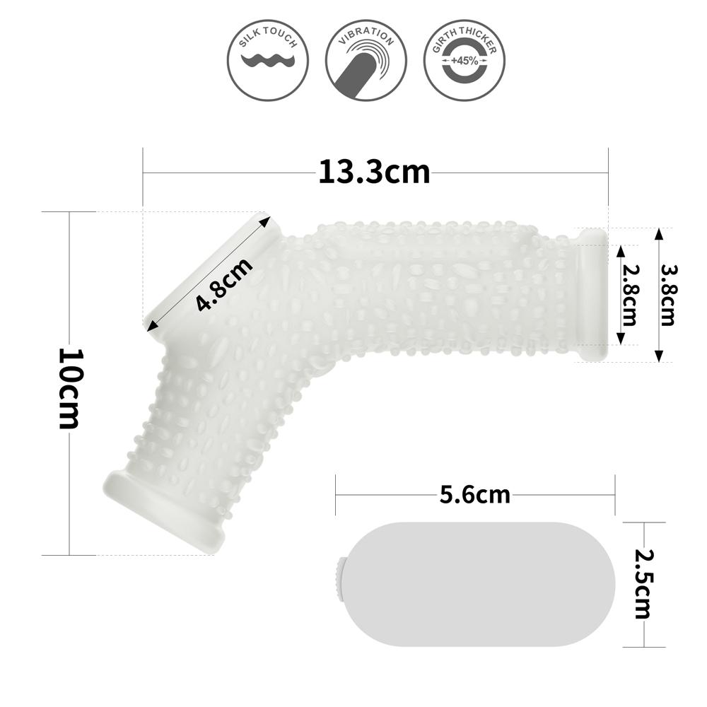 Vibrating Cock Ring Penis Sleeve Vibrator Penis Extender Extension Penis Enlargement Cockring Adult Sex Toys for Couple Men