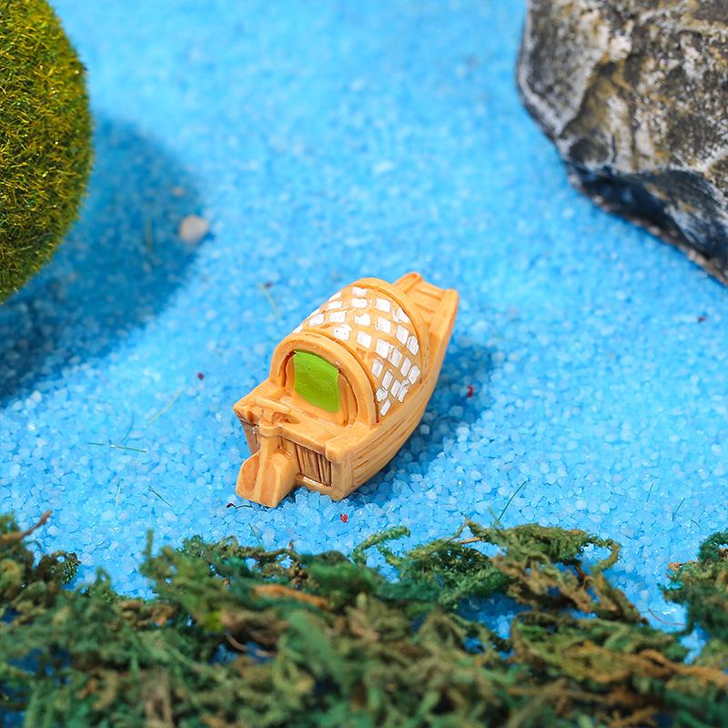 Jiangnan Small Boat Models Home HandicraftsResin Gifts Small Ornaments Fishing Boats and Black-covered Boats
