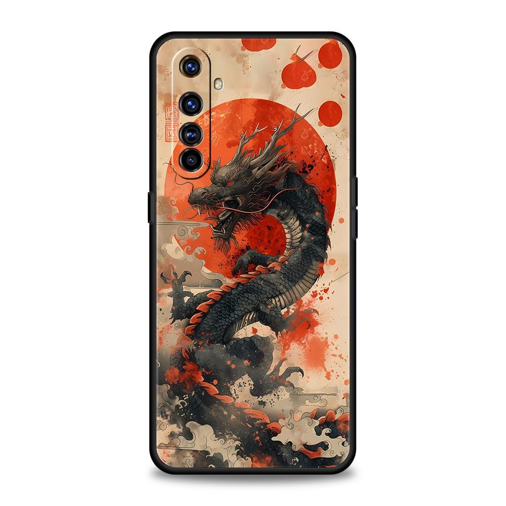 For Realme GT Neo 2 3 3T 5 Phone Case 12 11 5G 10 9 8 5G 7 6 GT5 GT3 GT2 Pro C21 C11 C25 C35 Cover Illusory Color Chinese Dragon