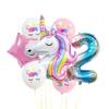 Colorful Unicorn Gradient Rainbow Foil Balloon Set