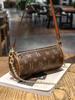 Women's Genuine Leather Underarm Cylinder Bag - 2025 Spring/Summer Retro Chain Versatile Crossbody Shoulder Bucket Bag