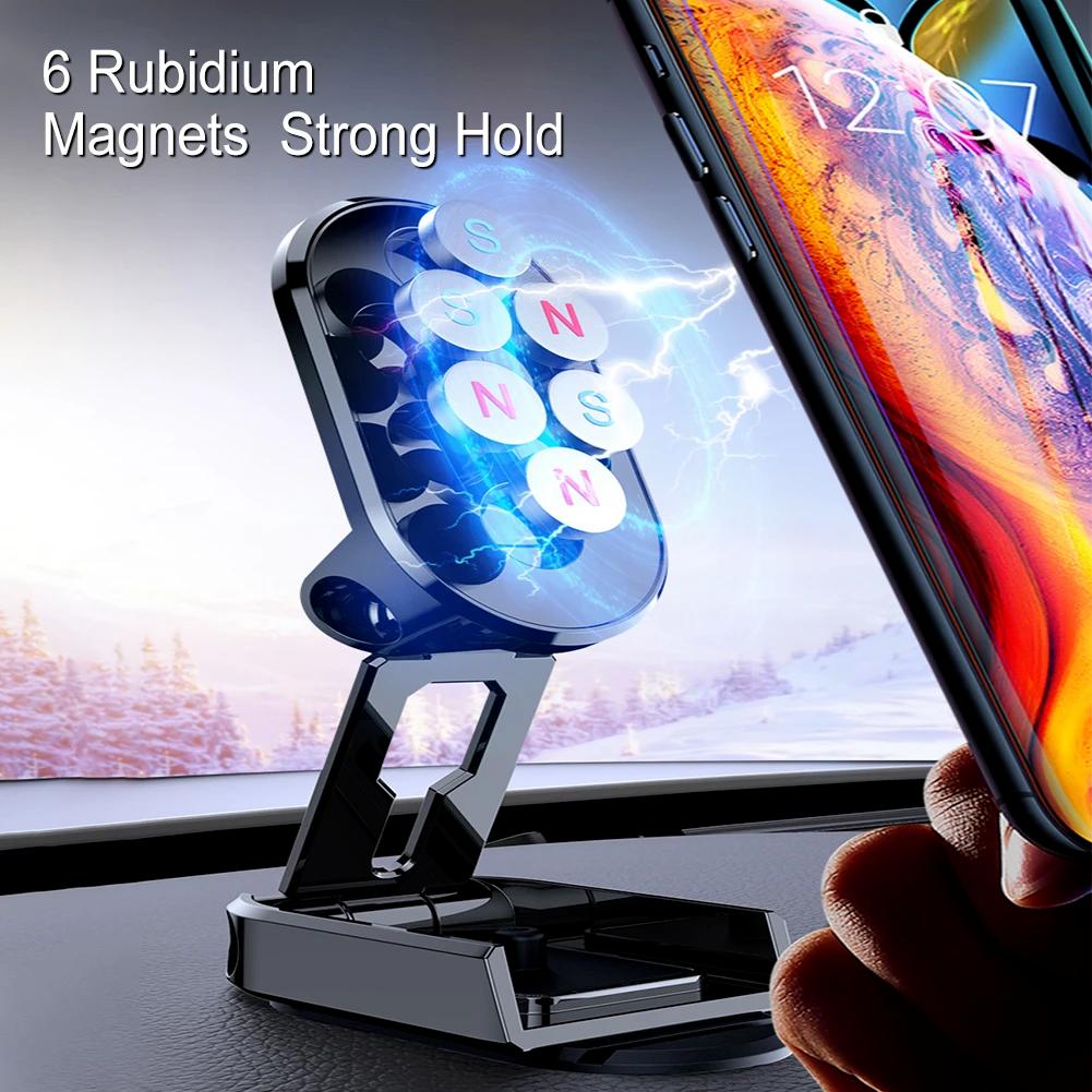 360 Rotatable Magnetic Car Phone Holder Magnet Smartphone Support GPS Foldable Phone Bracket In Car