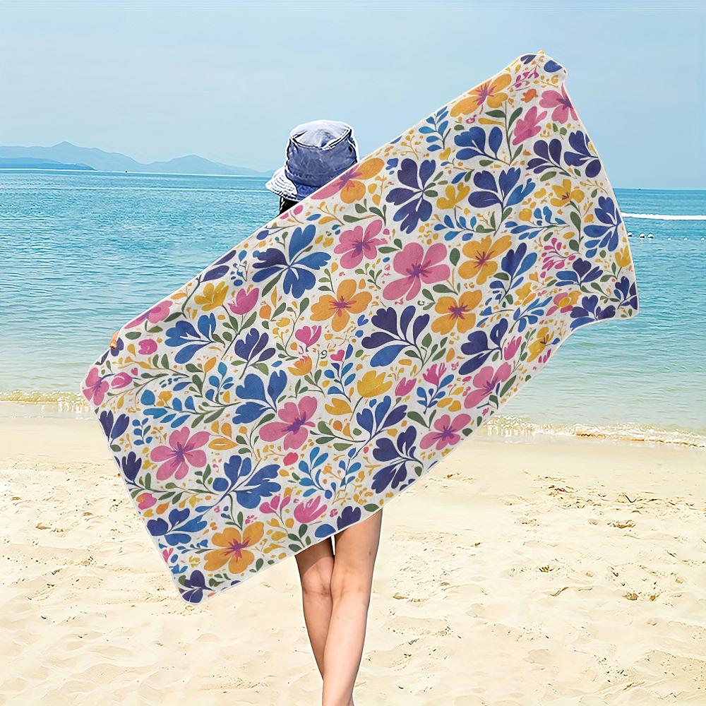 

Soft Microfiber Beach Towel Small Floral Beach Towel,soft and Absorbent,essential for Camping,swimming,and Beach Activities W30*H60(CM)