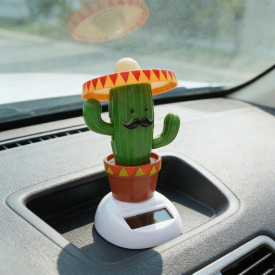Op Zonne-energie Dansende Cactus Auto-ornament, Grappige Automobiele Interieurdecoratie, Zwaaiend Geanimeerd Cactusbeeldje voor Voertuigen, Woondecoratie