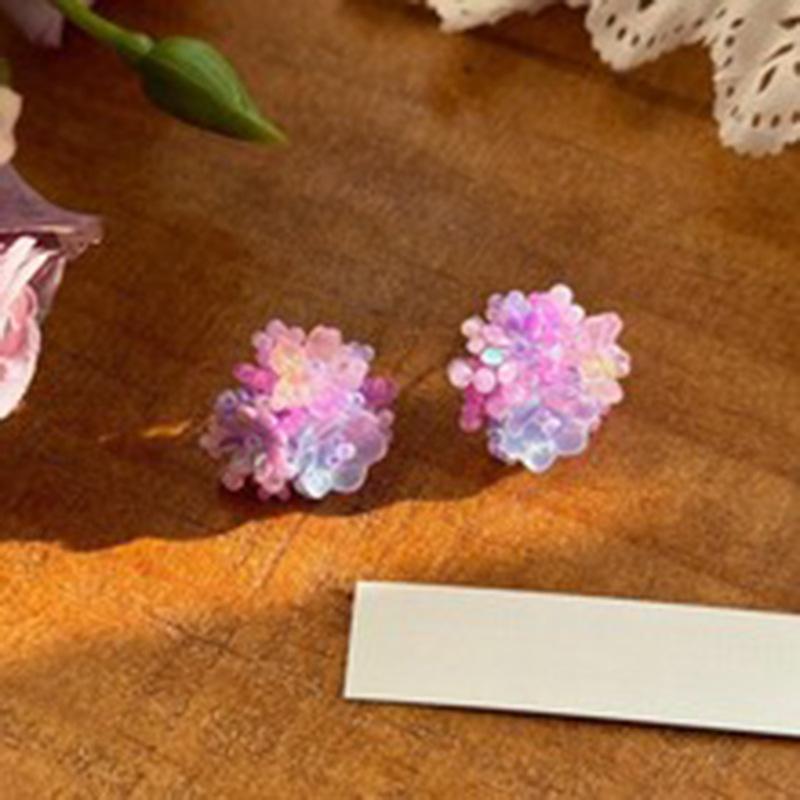 Summer Dopamine Colored Flower Stud Earrings Women's Vacation Atmosphere Versatile Earrings Fashion Smudge Temperament Earrings