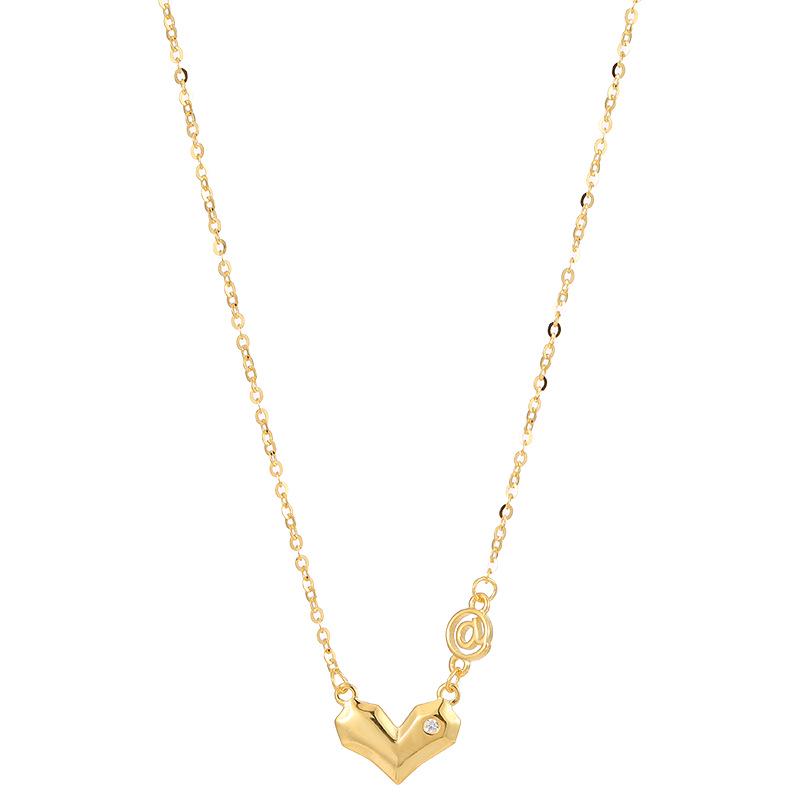 Banyan Tree Silver Letter Love Necklace: 3D Heart Clavicle Chain for Women