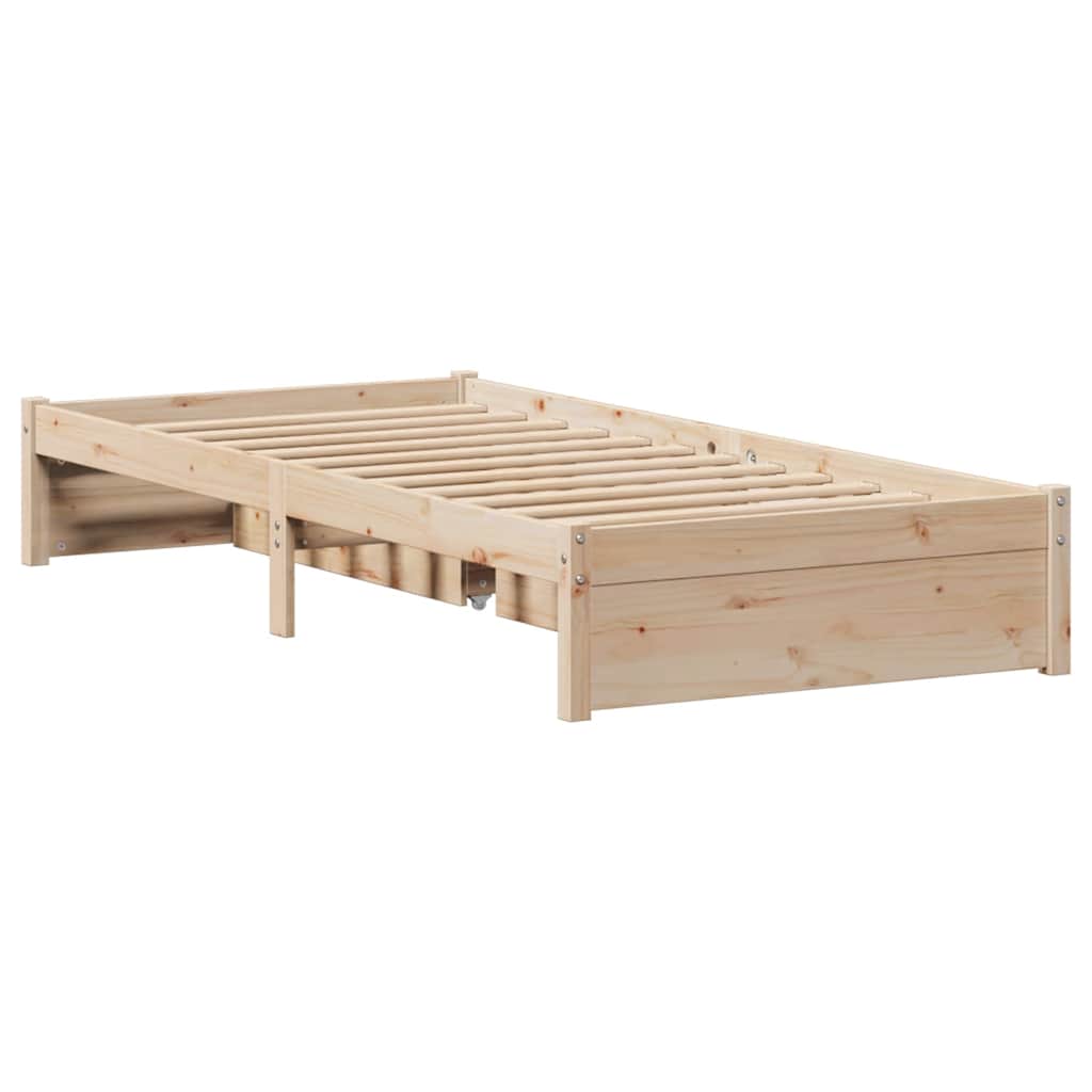Solid Wood Bed Without Mattress 75 X 190 Cm Pine Wood